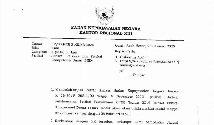 Ini Lokasi Dan Jadwal Tes Skd Cpns Seluruh Kabupaten Kota Di Aceh Analisa Aceh
