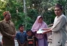 Rumah Janda Miskin Roboh, Baitul Mal Aceh Utara Salurkan Bantuan Masa Panik