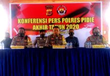 Sepanjang Tahun 2020, Polres Pidie Ungkap 475 Kasus Kriminal dan Narkoba