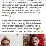 Camat Dewantara Diminta Copot, Dinilai Lamban Laksanakan Pemilihan Geuchik
