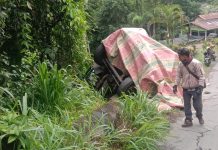 Truk Bermuatan Kopi Gayo Terperosok di Tanjakan Enang – Enang Bener Meriah