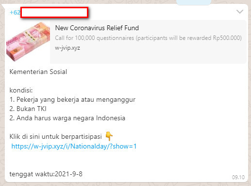 hoaks bantuan kemensos 500 ribu