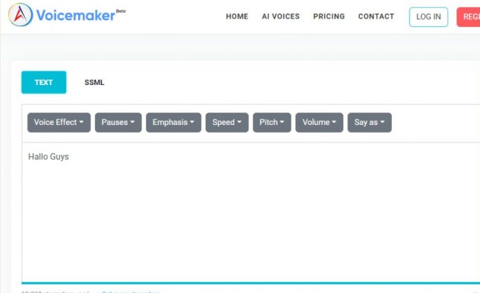 tampilan layar voice maker