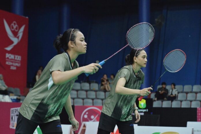Pasangan ganda putri Mutia Dita Ainul Baroroh/Rista Berlian yang berhasil lolos ke babak semifinal usai mengalahkan Jatim, Selasa (17/9/2024) di GOR PBSI Sumatra Utara, Deli Serdang. Pasangan ganda putri Mutia Dita Ainul Baroroh/Rista Berlian yang berhasil lolos ke babak semifinal usai mengalahkan Jatim, Selasa (17/9/2024) di GOR PBSI Sumatra Utara, Deli Serdang.